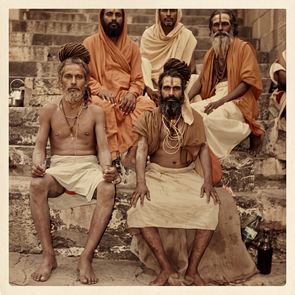 Vintage Photo of Sadhus